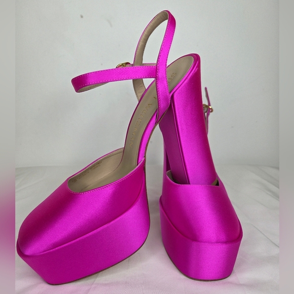 NWT Stuart Weitzman Size 10 Platform Heels In Hot Pink Shoes - Picture 3 of 13
